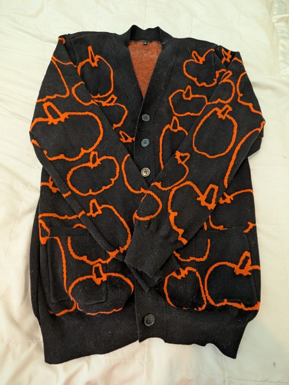 Pumpkin Print Cardigan